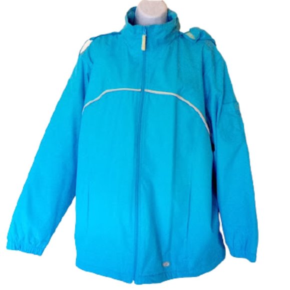 Aqua Turquoise Blue Hooded Coat 2X New w Tags - Picture 1 of 4